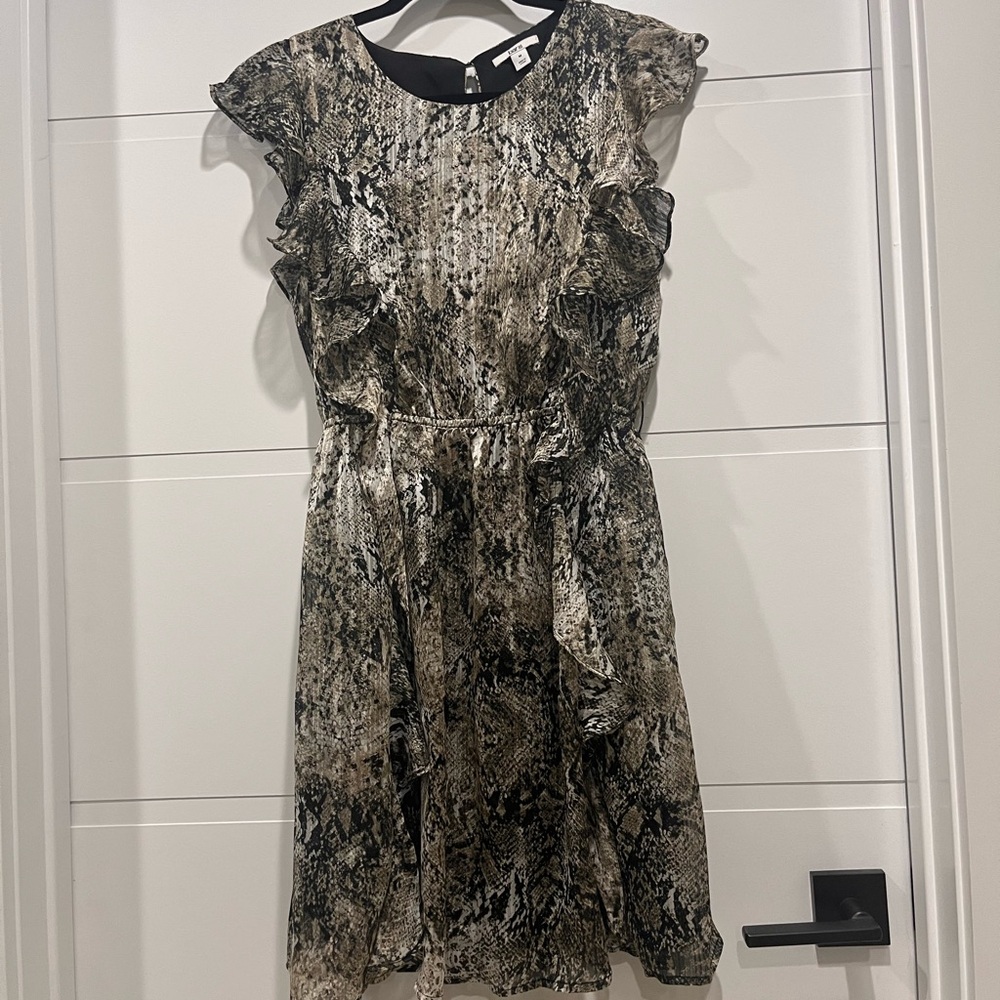 Bar III Black and Gray Fit and Flare Mini Dress